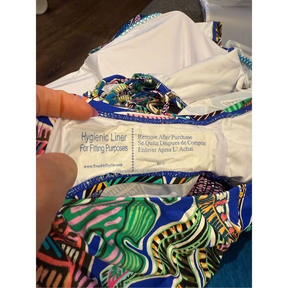 NWT La Blanca Neon Nights Off Shoulder Ruffle One Piece - Picture 8 of 9